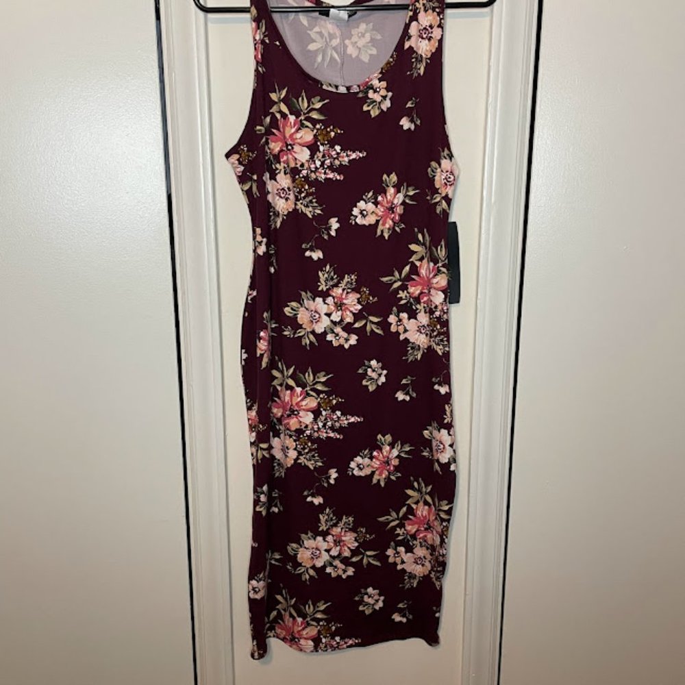 Floral Print Midi Dress 1x
